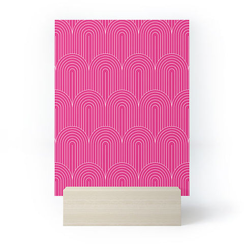 Colour Poems Art Deco Arch Pattern Pink Mini Art Print