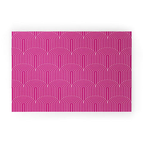 Colour Poems Art Deco Arch Pattern Pink Welcome Mat