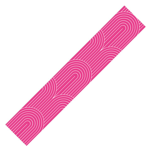 Colour Poems Art Deco Arch Pattern Pink Table Runner