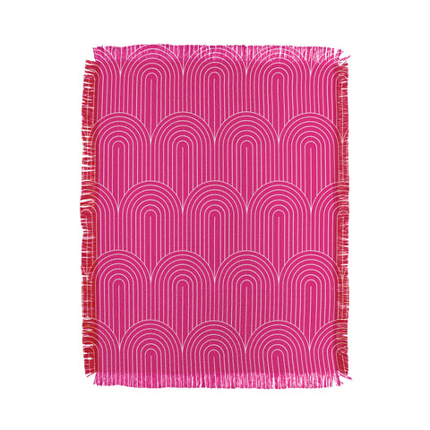 Colour Poems Art Deco Arch Pattern Pink Throw Blanket