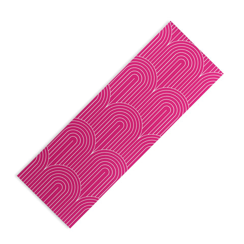 Colour Poems Art Deco Arch Pattern Pink Yoga Mat
