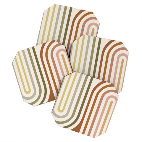 Colour Poems Bold Curvature Stripes I Coaster Set