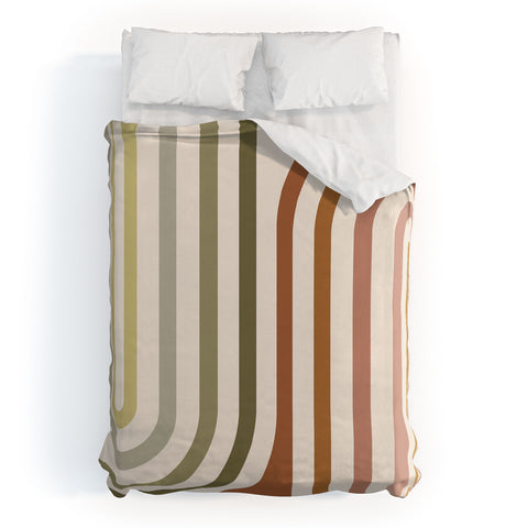 Colour Poems Bold Curvature Stripes I Duvet Cover