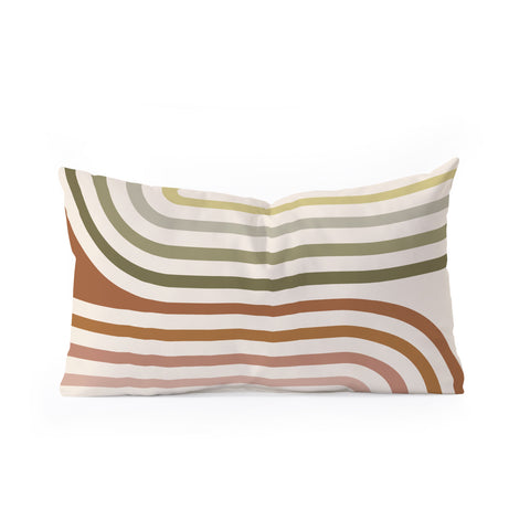 Colour Poems Bold Curvature Stripes I Oblong Throw Pillow