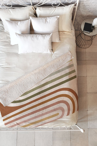 Colour Poems Bold Curvature Stripes I Fleece Throw Blanket