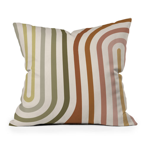 Colour Poems Bold Curvature Stripes I Throw Pillow