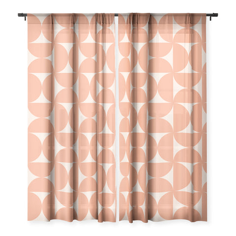 Colour Poems Bold Minimalism Peach Fuzz Sheer Window Curtain