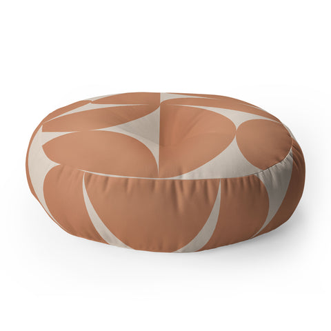 Colour Poems Bold Minimalism Peach Fuzz Floor Pillow Round