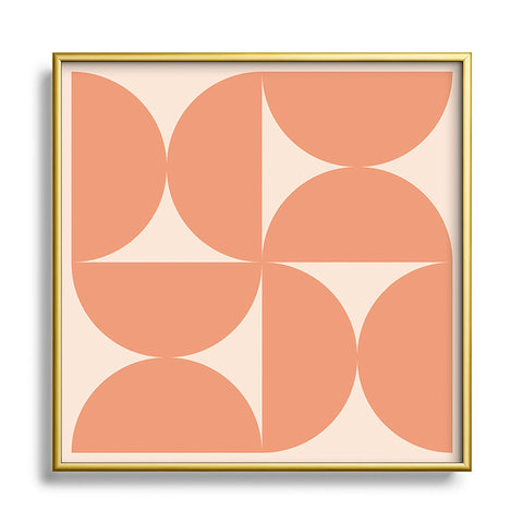 Colour Poems Bold Minimalism Peach Fuzz Square Metal Framed Art Print