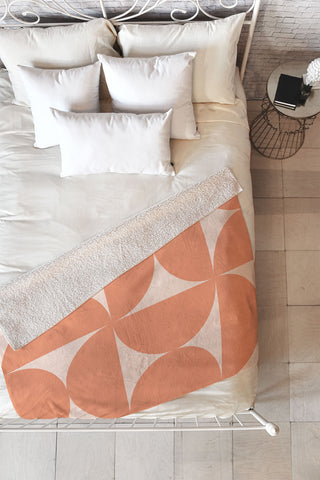 Colour Poems Bold Minimalism Peach Fuzz Fleece Throw Blanket