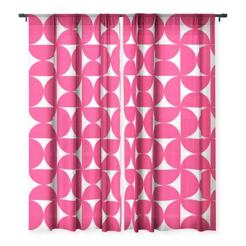 Colour Poems Bold Minimalism Viva Magenta Sheer Window Curtain