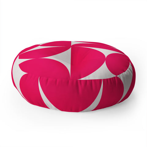 Colour Poems Bold Minimalism Viva Magenta Floor Pillow Round
