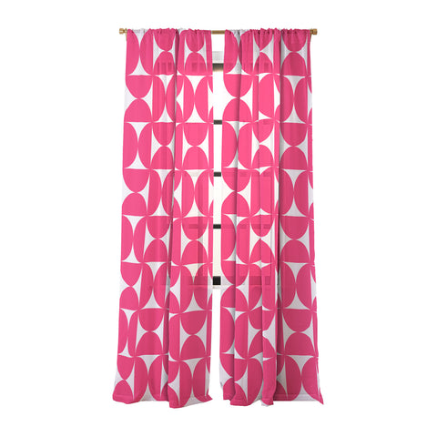 Colour Poems Bold Minimalism Viva Magenta Sheer Window Curtain