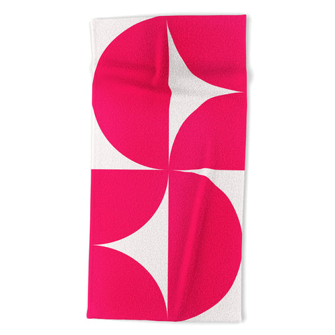 Colour Poems Bold Minimalism Viva Magenta Beach Towel