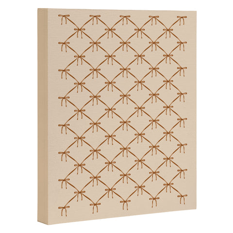 Colour Poems Bows and Ribbons Beige Art Canvas
