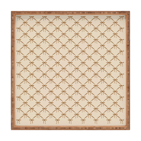 Colour Poems Bows and Ribbons Beige Square Tray