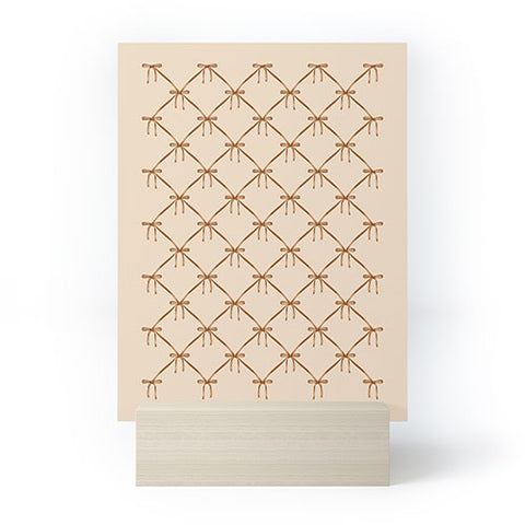 Colour Poems Bows and Ribbons Beige Mini Art Print