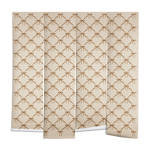 Colour Poems Bows and Ribbons Beige Wall Mural