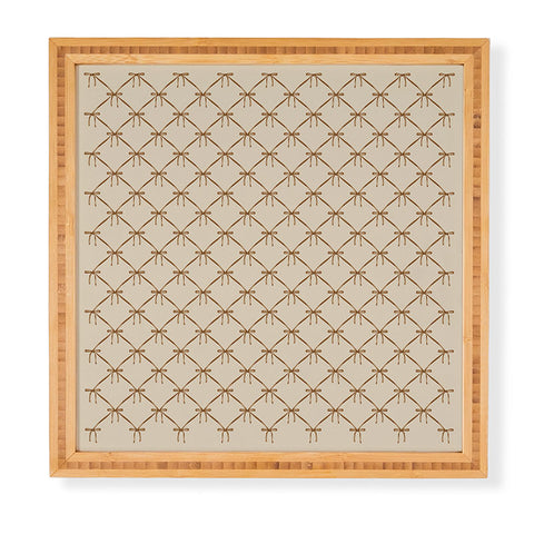 Colour Poems Bows and Ribbons Beige Framed Wall Art