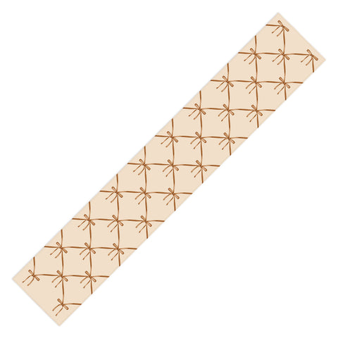 Colour Poems Bows and Ribbons Beige Table Runner