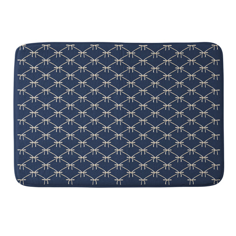 Colour Poems Bows and Ribbons Blue Memory Foam Bath Mat