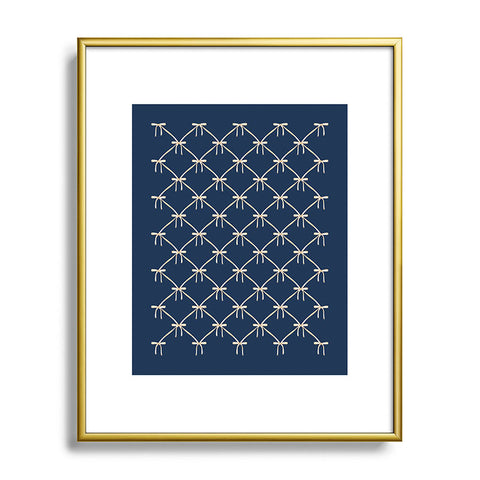 Colour Poems Bows and Ribbons Blue Metal Framed Art Print