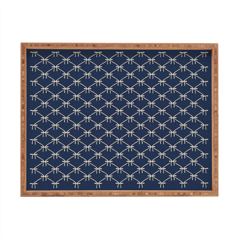 Colour Poems Bows and Ribbons Blue Rectangular Tray