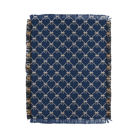 Colour Poems Bows and Ribbons Blue Throw Blanket