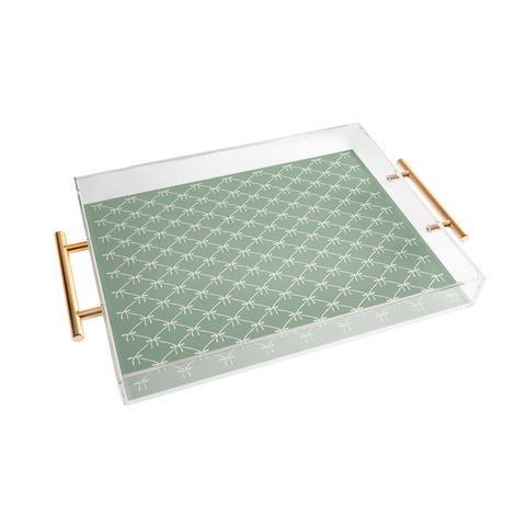 Colour Poems Bows and Ribbons Green Acrylic Tray