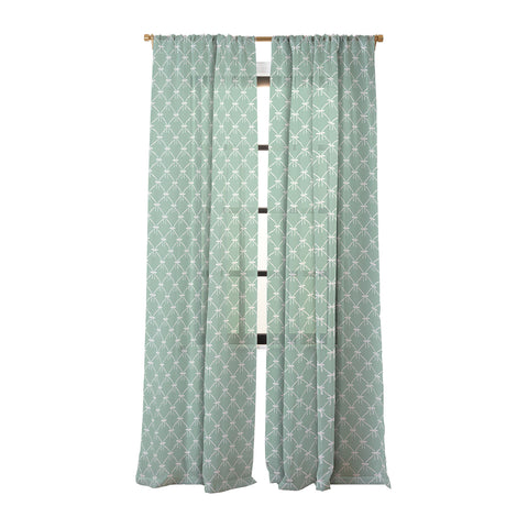 Colour Poems Bows and Ribbons Green Sheer Window Curtain