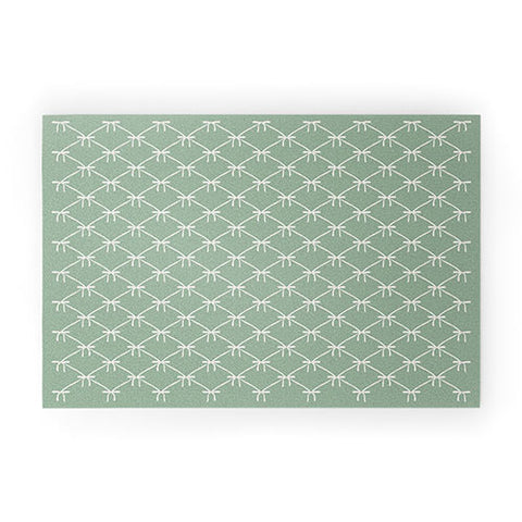 Colour Poems Bows and Ribbons Green Welcome Mat