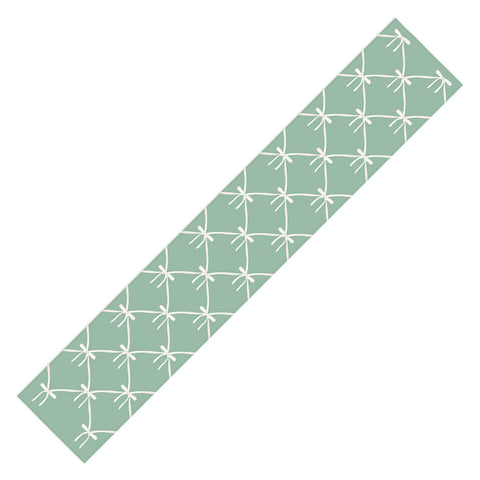 Colour Poems Bows and Ribbons Green Table Runner