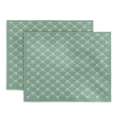 Colour Poems Bows and Ribbons Green Placemat