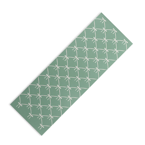 Colour Poems Bows and Ribbons Green Yoga Mat