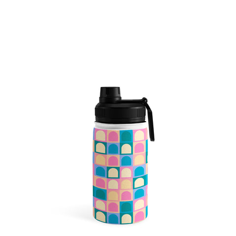 Colour Poems Checker Arches I Pastel Tones Water Bottle