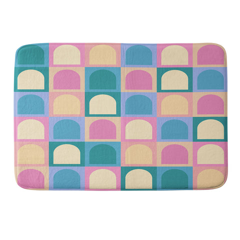 Colour Poems Checker Arches I Pastel Tones Memory Foam Bath Mat
