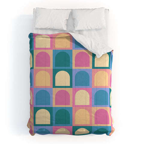 Colour Poems Checker Arches I Pastel Tones Comforter
