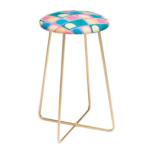 Colour Poems Checker Arches I Pastel Tones Counter Stool