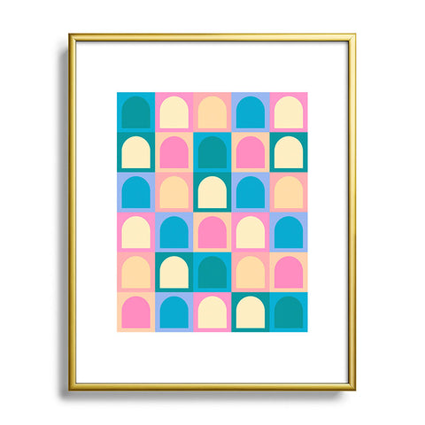 Colour Poems Checker Arches I Pastel Tones Metal Framed Art Print