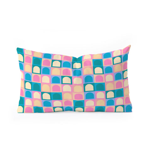 Colour Poems Checker Arches I Pastel Tones Oblong Throw Pillow
