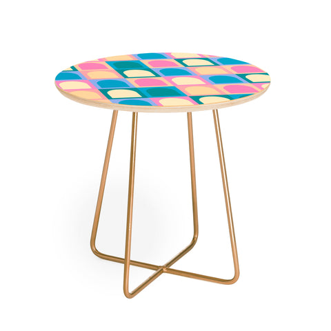 Colour Poems Checker Arches I Pastel Tones Round Side Table