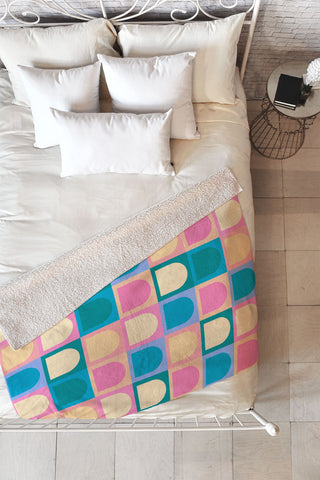 Colour Poems Checker Arches I Pastel Tones Fleece Throw Blanket