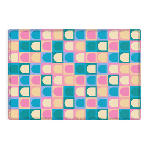 Colour Poems Checker Arches I Pastel Tones Outdoor Rug