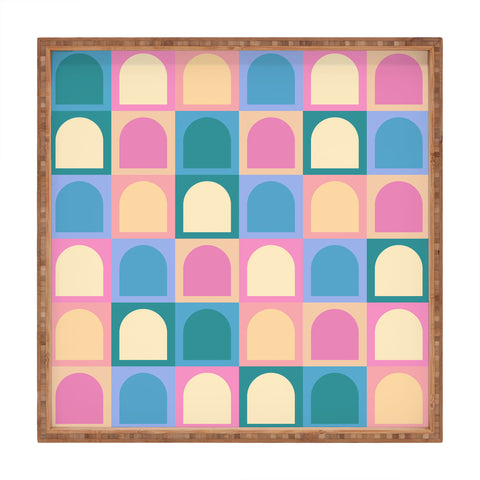 Colour Poems Checker Arches I Pastel Tones Square Tray