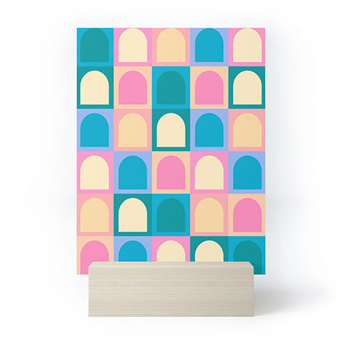 Colour Poems Checker Arches I Pastel Tones Mini Art Print