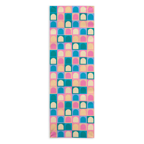 Colour Poems Checker Arches I Pastel Tones Yoga Towel