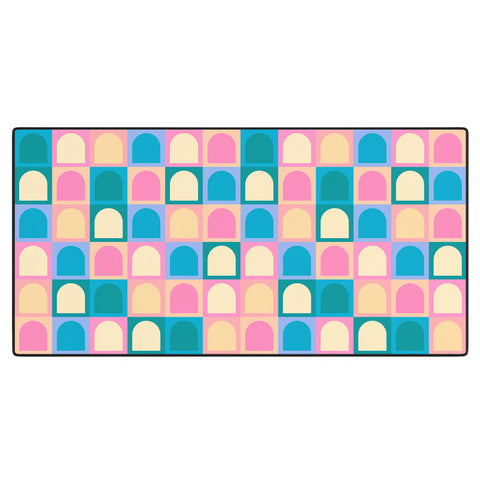 Colour Poems Checker Arches I Pastel Tones Desk Mat