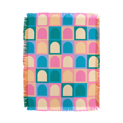 Colour Poems Checker Arches I Pastel Tones Throw Blanket