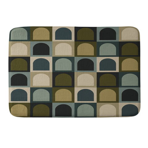 Colour Poems Checker Arches II Earthy Tones Memory Foam Bath Mat