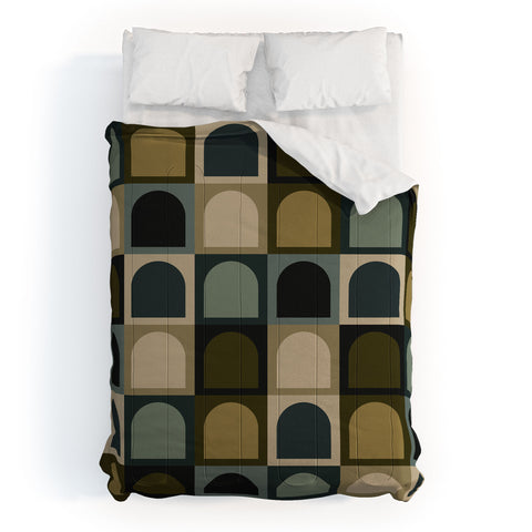 Colour Poems Checker Arches II Earthy Tones Comforter